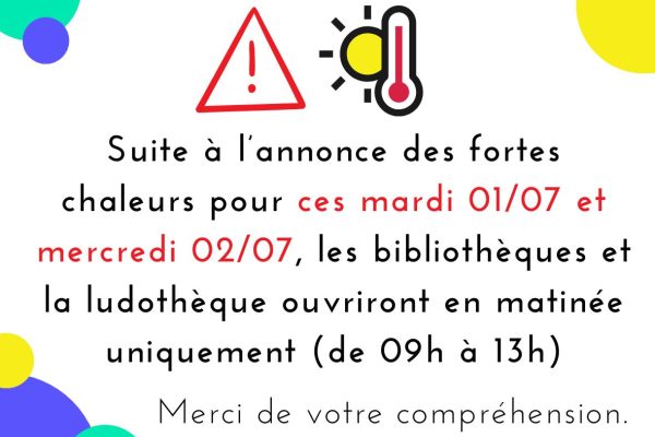 Canicules - Adaptation des horaires